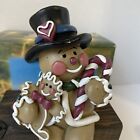 Gingerbread Man Sitting Figurine Tree Cookie Lollipop Christmas Decor Nib Mantle