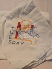 7 Vntg Large Cotton Dish Towels Days Of The Week Hand Emb  Cats All Different 