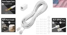 Versatile 25ft Rj11 Landline Extension Cord With Telephone Coupler And Clips