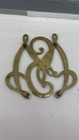Brass Gold George Washington Monogram Cypher Novelty Trivet Hot Plate 6-13