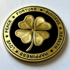  golden Elephant Lucky Shamrock Lucky 777  Good Luck Pocket Coin Token Medal