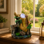 Indoor Tabletop Water Fountain With Led Light   Rolling Crystal Ball