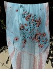 Embroidered Sheer Floral Shawl Scarf 83 X 39 In