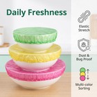 60 Pcs Reusable Elastic Food 5 9 Inch  8 3 10 6 Green pink yellow