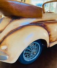 Vintage Collectible Replica Model 1957 Vw Beetle Convertible Wood Car 26  Long