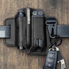 Men Multitool Leather Sheath Edc Pocket Organizer Storage Belt Waist Bag Gift Td