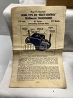 Postwar Lionel 275 Watt Zw Transformer From 1955 w brick Ob   Instructions