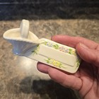 Set Of Six  6  Vintage Porcelain Place Cards name Cards Baskets And Floral 1980
