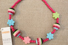 New Gymboree Chunky Bead Necklace Girls Tween Jewelry Pink Blue Flower Easy Off