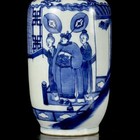 Kangxi Signed Old Chinese Blue   White Porcelain Vase W  Figure Ck679