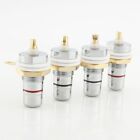 4pcs Rhodium Plated Rca Socket Female Panel Mount Plug Audio Terminal Chassis