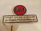  Vintage Gulf    that Good Gasoline    Cast Iron License Plate Tag  5 5     6  Heavy 