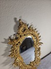 19th Century Ornate Rococo  rocaille  Style Mirror - Cast Metal 20x12 