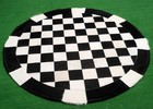 Cowhide Round Patchwork Carpet Handmade Cowhide Carpet  36 x36   Home D  cor 6500