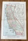 1901 Antique California State Map Original George Cram Map Of California 2809