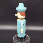 Vtg Wooden Yodeler Bank Bobble Head Moveable Arms Valley National Bank Sticker