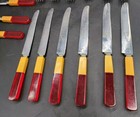 Vtg  Englishtown Bakelite Lucite 24 Piece Flatware Butterscotch And Red Art Deco