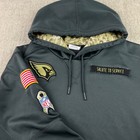 Nike Arizona Cardinals Hoodie Mens Large Grey Salute To Service Therma-fit Nfl