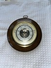 Vintage  Wood Brass Germany Ships Boat Yacht Marine Weather Barometer Rare Htf