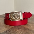 Vintage Western Leather Belt Loyal Order Of Moose Pap Trophy Buckle Red Mens 40