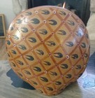 Large Signed Tonala Owl Mexican Pottery Folk Art Bird Hand Painted 7 5 X 7 5 