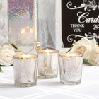 Hosley s Set Of 12 Metallic Glass  Speckled Silver Finish 12 Count 