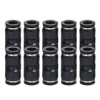 Push To Connect Air Fittings Tube 1 4  Od Straight Air Line Union Push 10pcs