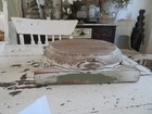 Awesome Large Old Chippy Architectural White Wood Base Riser Pedestal