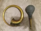 Vintage Antique Car Horn Brass Metal 1920 s Style W rubber Bulb   Bracket Works 