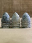 Three Dug Civil War Large Dropped 69 Caliber Bullets Two Plug Bases
