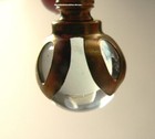 Antique Clear Swirl Glass And Brass Lamp Finial Marble  Miniature Crystal Ball