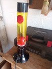 Vintage Oozy Glo Lamp - Motion Liquid Lava Lamp Red Wax Yellow Liquid Works