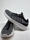 Adidas Cloudfoam Ultimate Kids Sneakers Size 4 Black White Knit Running Shoes