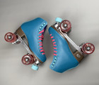 Riedell Womens Outdoor Roller Skates Quad Orbit Size 7 Lagoon Multi Blue Pink