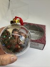 Christmas Holiday Photo Ball Ornament Clear Acrylic Gold Top
