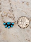 Native American Sterling Turquoise Half Cluster Necklace Paperclip Chain