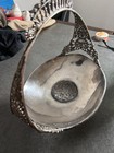 Antique Victorian Silver Plate Bride   s Basket Pedestal Centerpiece Bowl Filigree