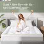 Pillow Top Mattress Topper Full Size - Luxury 1200 Gsm Fiber Fill Thick Mattress
