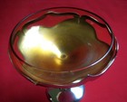 Farber Bros  Krome Kraft - Ember chrome Cambridge Glass Candy Dish compote  Mint