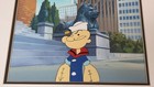 1980s Popeye  Production Animation Cel On Hand Painted Background Framed W  Coa