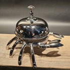 8 1 2  Large Antique Vintage Style Silver Brass Crab Table Or Floor Desk Bell