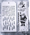 Jolly Holiday Christmas Santa Tim Holtz Clear Stamp   Tree Word Stencil Set New