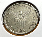 1903  Philippines Silver 20 Centavos Scarce