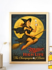 Vintage Retro Miller High Life Poster 18x24 Beer Art Man Cave Bar Decor Poster