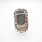 Antique Wreath With Roses  Flowers Sterling Match Safe  Matchsafe  Vesta