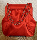 Y2k Bijoux Terner Red Satin Vintage Evening Bag Pleated Prom Formal Accessory