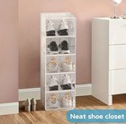 Black Shoe 12pcs Storage Box Clear Stackable Shoe Container Sneaker Organizer Xl