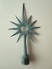 Antique Copper Lightning Rod Sunburst Star Finial Verdigris Patina Salvage