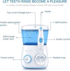 Water Flossing Oral Irrigator  600ml Dental Cleaner 10 Adjustable Pressure White