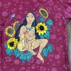 Vtg 90s Disney Pocahontas Graphic T-shirt Red Aop 3d Sun Flowers Kids Sz S  2 4 